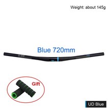 Dodici 9도 탄소 산악 자전거 핸들 바 31.8mm 690mm 720mm 740mm 760mm 자전거 핸들 바 ud 매트 플랫 mtb 핸들 바, 파란색 720mm