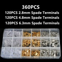 범용 용수철 플러그 와이어 압착 수공구 연결 단자 전기 절연 모음 SN-48B 2.8mm 4.8mm 6.3mm581450, 360PCS_2