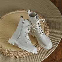 첼시 가죽 마틴 벨벳 부츠 여성 봄 가을 레이스업 워커 앵클 구두 220-250 통굽 4.5cm