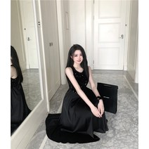 프렌치 롱 스팽글 패치 원피스