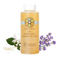 Baby Mantra 3-in-1 버블 배스 샴푸 및 바디 워시 천연 저자극성 및 EWG 인증 성분으로 제작 민감한 피부를 가진 영아 유아 및 아동용 354.4ml(12액, 1개