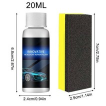 헤드라이트 복원 자동차 유리복원 클리너 수리제 헤드램프 코팅 액체 에이전트, 20ml and sponge