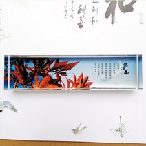 플라워문진 종이 책누르기 서예 서진 문방 선물용 크리스탈글라스 유리문진, AN + 1개