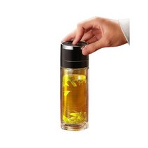 원터치 티보틀 차 유리 물병 텀블러 차량용, 깔끔한 블랙 500ml  커버 + 청소솔