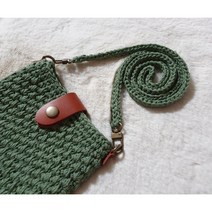 [DIY 패키지] 잔디무늬 휴대폰 가방 크로스백 미니백 코바늘 가방뜨기 가방만들기 코바늘손뜨개가방, 머스타드