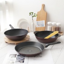 [KT알파쇼핑][1+1] 키친아트 국내생산 후라이팬 1+1 내맘대로 골라담아!!, 3.와인28cm[후+파]