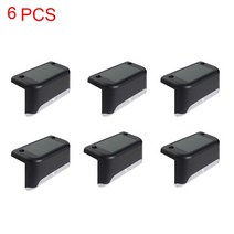 412 야외 태양 벽 램프 방수 정원 계단 조명 제어에 대 한 빛 전지 패널 난간 울타리, 01 6 Pcs_02 White Light-6000K