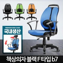 블랙 F타입 허리에좋은의자 바른자세 인체공학 듀얼백 사무실컴퓨터 공시생 사무, 책상의자블랙F타입블랙b7