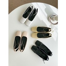 (225-250) 페미닌 스퀘어 발목 스트랩 큐트 쿠션 여성 플랫 1.5cm