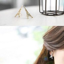 다이킨 체인 목걸이-골드 볼드 악세사리 경전 링 선물 성공 연잎 주얼리 행복 성취, 에펠탑귀걸이화이트