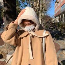 [당일출고] 골덴 보넷모자 양털 코듀로이 털모자 귀도리 꼬깔 모자 겨울 후드워머 캠핑 귀달이