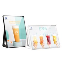 아크릴 쇼케이스 POP 포켓 꽂이 스탠드 테이블 메뉴판 가격표, 화이트