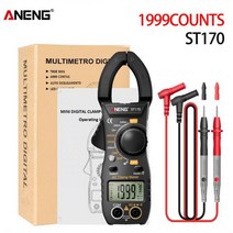 탈포기 진공탈포기 수동탈포기 ANENG ST170 클램프 미터 디지털 멀티 500A AC 전류 AC/DC 전압 테스터 1999 카운트 Hz 커패시턴스 NCV 옴 다이오드 테스트, ST170 블랙(박스)