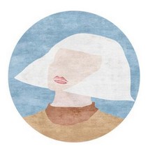 단모 스웨덴 미니 침대밑 방바닥 대형 원형 곰돌이 스마일 러그 카페트 moda 카메라