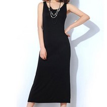 여자 민소매 심플 슬림핏 무지 6컬러 롱 원피스