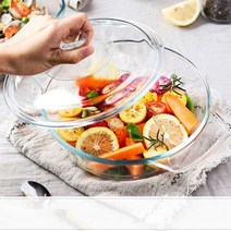 대용량 국냄비 투명 강화유리 내열 유리 냄비 곰솥, 내열 원형 냄비 1700ml