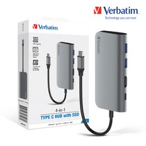 버바팀 4in1 충전 허브 HDMI with 120GB SSD 맥북, 버바팀 SSD 128GB 허브(66446)