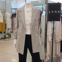 린(LYNN) 체크더블재킷_LWJKJE0200