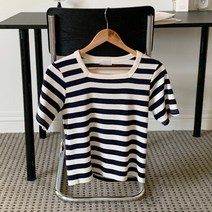 아이우먼 토토스퀘어배색줄지티 MOP704M307 빅사이즈