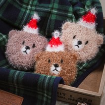 [헌뜨래드] 크리스마스수세미 성탄절선물 산타곰돌이수세미 호빵수세미 아크릴수세미 답례품 집들이선물, 3색 세트