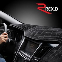 렉스디 차량용 벨벳 실리콘 논슬립 대시보드커버, 기아-더뉴k7[스피커유]-블랙-레드띠, 1개