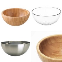 이케아 블란다 서빙볼 모음 강화유리볼 우드 스테인리스 샐러드 요거트 팥빙수 화채, 블란다 마트(우드), 20cm, 1개