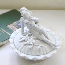 [해외직구] 유럽풍 꽃 요정 다용도 도자기 보관함 엔틱 화이트 보석함 선물