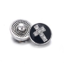 염주종류 10 개/몫 12MM 스냅 쥬얼리 미니 빈티지 금속 크로스 꽃 버튼 12mm 팔찌 귀걸이 목걸이에 맞게, 16 16
