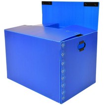 뉴프라테크 이사박스 1호(벨크로형)-5개묶음 [벨크로 부착 박스] 포장 택배 수납 플라스틱, 파랑