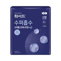[BH] 화이트 수퍼흡수 오버나이트 수퍼롱 생리대 날개형, 12개