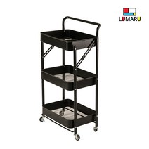 NEW 루마루 3단 접이식 폴딩 트롤리 손잡이형, 블랙