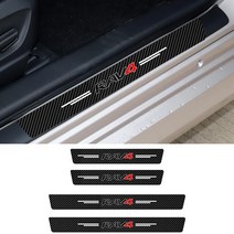 쏘렌토 카니발 제네시스 미니쿠퍼 도어 스텝 스커프 플레이트 스팟 탄소 섬유 car scuff plate sticker for rav4 hybrid xse se 블랙 에디션, 검은색