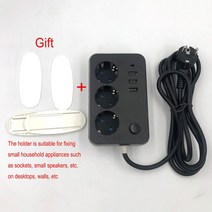 멀티탭5M 연장 코드 전원 스트립 소켓 EU 플러그 3 USB 충전 벽 어댑터 로봇 진공 청소기에 적합, 01 250 볼트_01 Black_01 EU_01 3, 05 TC430SL with holder