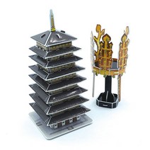신라금관과 황룡사구층 목탑 3D 퍼즐 종이 우드락 모형 입체퍼즐 만들기, 상세 설명 참조, 상세 설명 참조