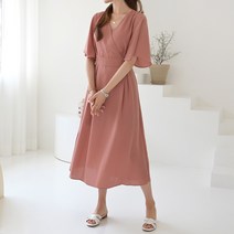 데일리앤 센느 여름 랩 쉬폰 플레어 롱원피스