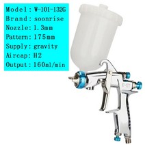 차량용 수동 분무기 피스톨라 드 핀투라 W-101 H4 일본 Hvlp 자동차 페인트 스프레이건, 02 gravity 1.3mm
