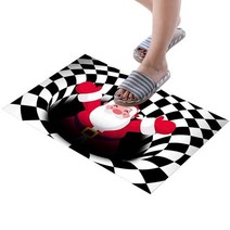 착시매트 착시러그 착시 문 매트 3D 시각 광학 바닥 실내 야외 크리스마스 휴일 입구용 미끄럼 방지 러그