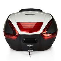 GIVI 기비 탑박스 오토바이 탑박스 알루미늄 트렁크 사이드백 배달통 바이크 가방, 라지블랙+화이트패널+빨간불커버