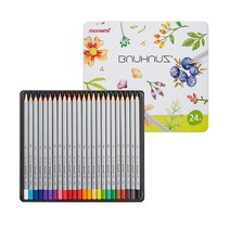 [문구조아] 모나미 바우하우스 24색 나무 색연필 틴케이스, 7개