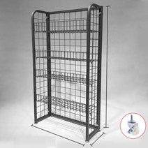 편의점 진열대 간식 과자 팬트리 바퀴달린 수납장 고정식 이동식 철제선반, C디자인(이동형)