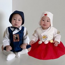 아기한복슈트 백일 6개월 돌 잔치 설날 명절 남아 여아 금자수 아기한복 6-18개월