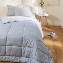 [JAJU/자주] 메이슨 체크 피치스킨 차렵이불_S/SS_블루