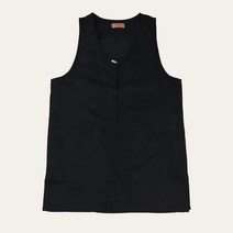 로사홈 식당 주방 생활방수 업소용 빅사이즈 조끼형 앞치마, 검정 XL