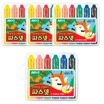 아모스 파스넷 6색 프리미엄 크레파스, 4개