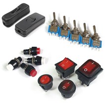 - 방수 AC DC LED 원형 사각 토글 온오프 푸쉬락 중간 스위치, 1개, MR0108