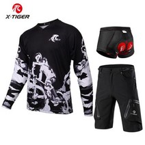 자전거 져지 상의 라이딩복 퀵 드라이 다운힐 저지 세트 MTB 사이클링 슈트 긴 소매 레이싱 의류 반바지 112237