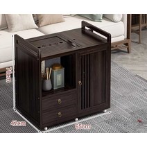 다도 찻장 테이블 원목 바퀴 이동, A