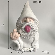 정원조형물야외 정원 잔디 장식 흰색 놈 마법사 조각 개구쟁이 가운데 손가락 난쟁이 큰 혀 동상, 01 A