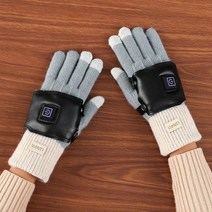 충전식 usb 발열 장갑 자전거 방한용 등산반 패딩 보온 낚시 보일러 온열 겨울방수 열선, 소표 연회색-축전열