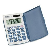 SHARP 미니 계산기 EL-243SB, 혼합 색상, 1개